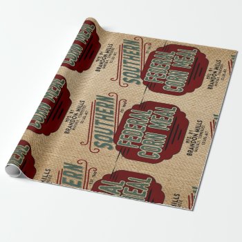 Farmhouse Style Grain Sack Design Wrapping Paper by MarceeJean at Zazzle