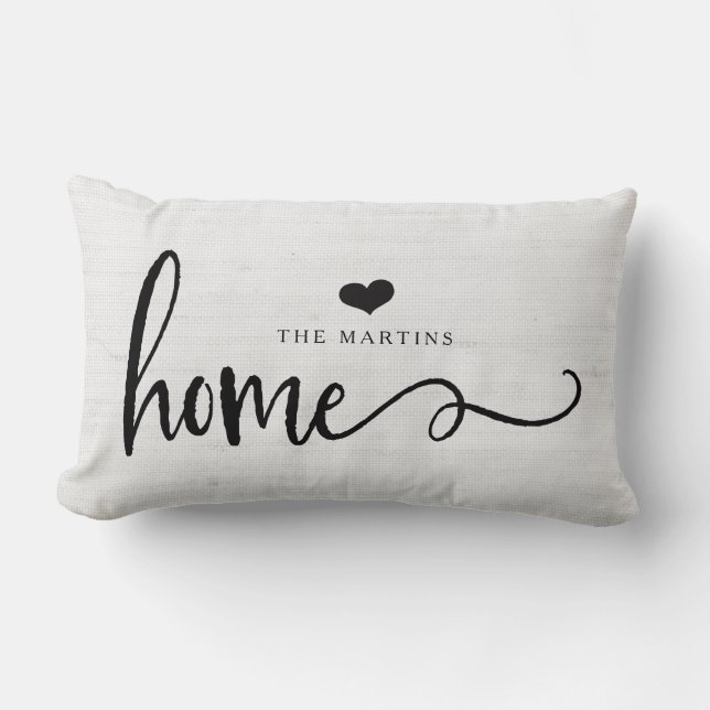 Farmhouse Style Gray Linen Look | Home Lumbar Pillow (Front)