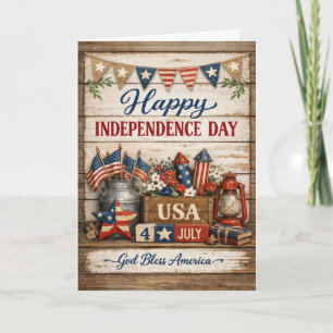 Farmhouse Style Happy Independence Day Holiday Card