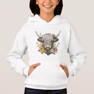 Farmhouse Style Highland Cow Graphic Hoodie
