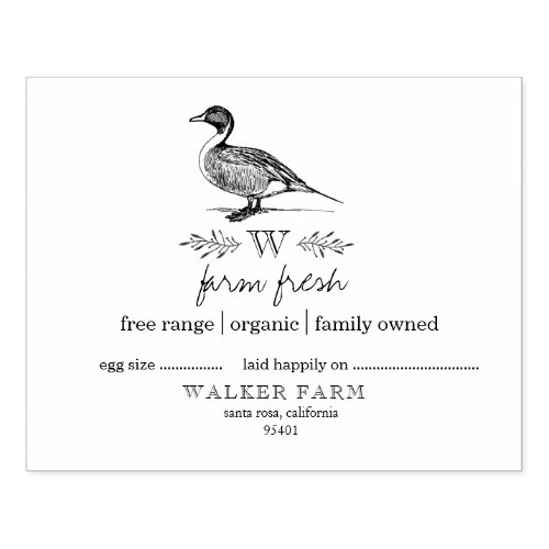 Farmhouse Style Monogram Duck Egg Carton Stamp