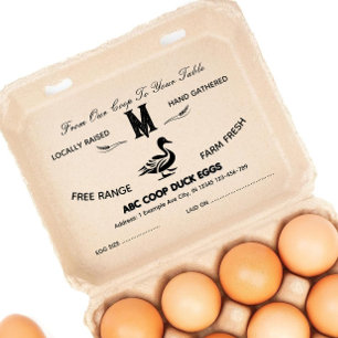 Farmhouse Style Monogram DucK Egg Carton Stamp