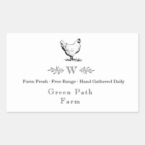 Farmhouse Style Monogram Eggs Carton Sticker