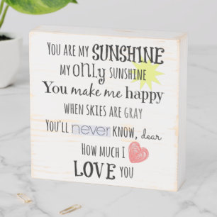 Farmhouse Style You are My Sunshine Wooden Box Sign