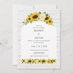 Farmhouse Sunflower Rustic Digital Wedding Invitation