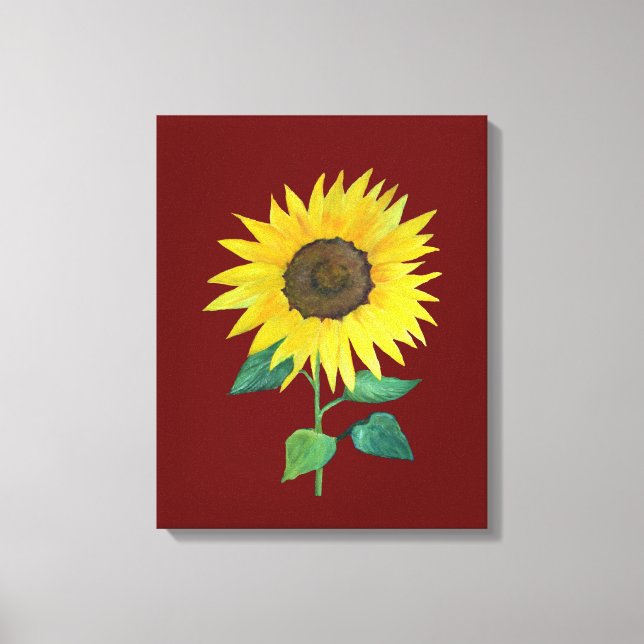 Farmhouse sunflower wrapped canvas print (Front)