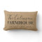 Farmhouse Tan Family Monogram Throw Pillow