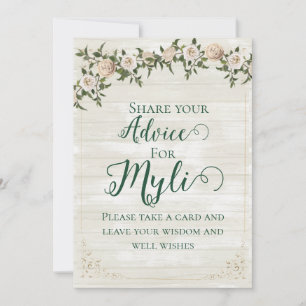 Farmhouse Tea Bridal Shower Flat Advice Card