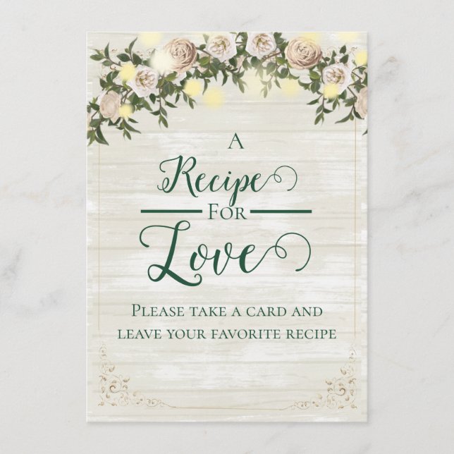 Farmhouse Tea Bridal Shower Flat Recipe Card (Front)