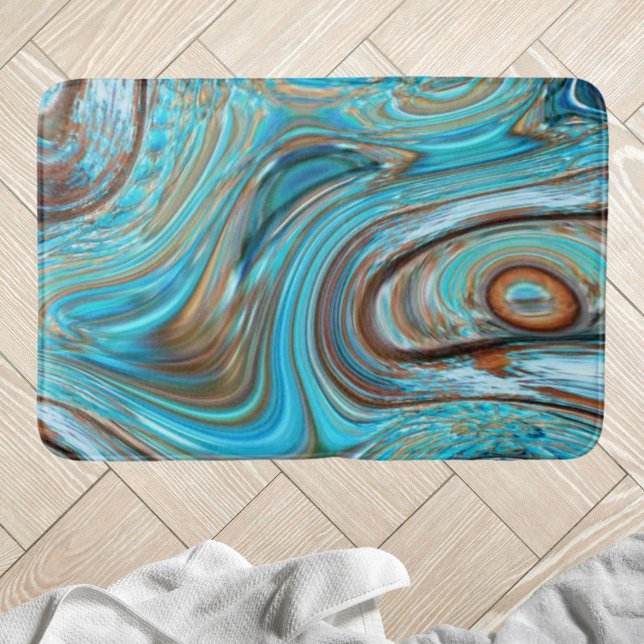 farmhouse  teal blue Woodgrain turquoise swirls Bath Mat (farmhouse teal blue Woodgrain turquoise swirls Bath Mat)