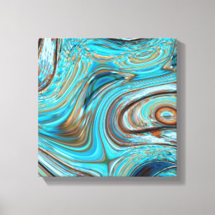 farmhouse  teal blue Woodgrain turquoise swirls Canvas Print