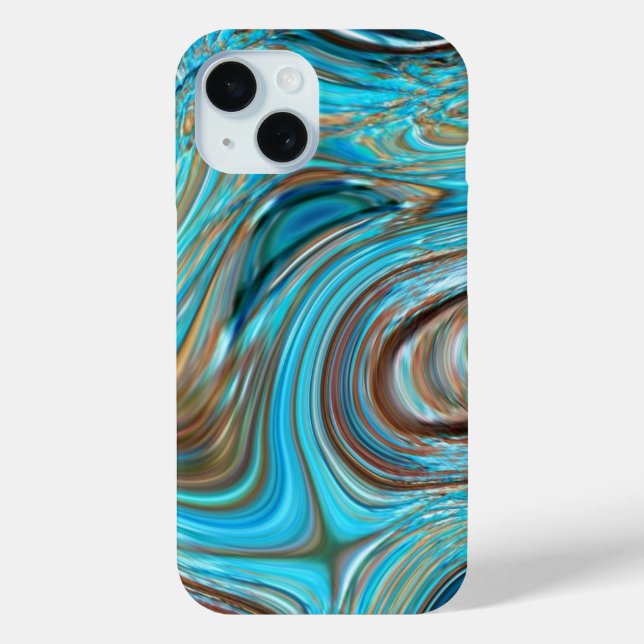 farmhouse  teal blue Woodgrain turquoise swirls Case-Mate iPhone Case (Back)