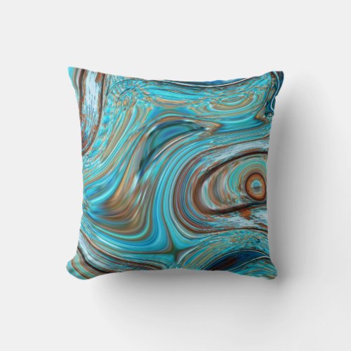 farmhouse  teal blue Woodgrain turquoise swirls Throw Pillow