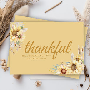 Farmhouse Thankful Minimal Chic Happy Thanksgiving Holiday Card
