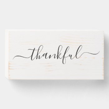 Farmhouse Thankful Wooden Box Sign by LittleBayleigh at Zazzle