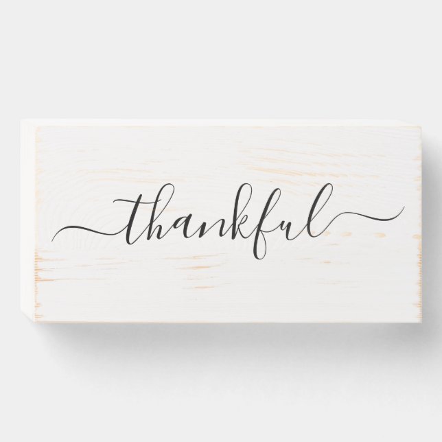 Farmhouse Thankful Wooden Box Sign (Front Horizontal)