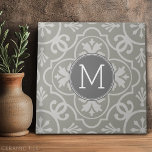 Farmhouse Tile Pattern Custom Monogram<br><div class="desc">A popular design with neutral colors and an area to add your monograms or name. Trendy colors and patterns for your home. If you need to adjust the initials,  click on the customize button and make changes.</div>
