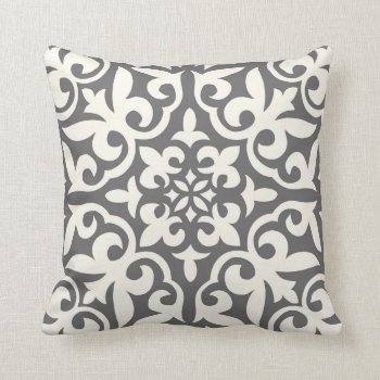 Farmhouse Tile Pillow In Gray & Cream/off-white by kersteegirl at Zazzle
