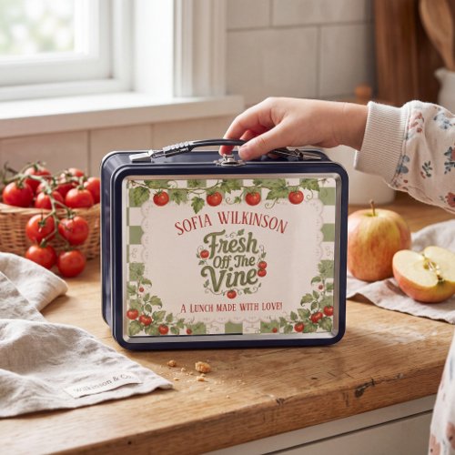 Farmhouse Tomato Garden Fresh Off The Vine  Metal Lunch Box