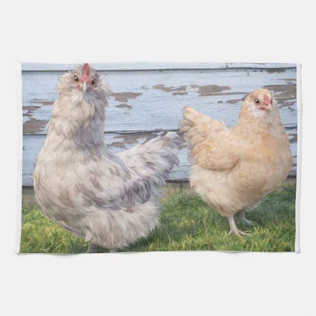 Farmhouse - Two Chickens Kitchen Towel (Horizontal)