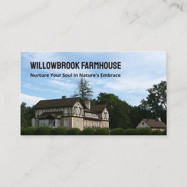 Farmhouse Vacation Rental Business Card (Front)