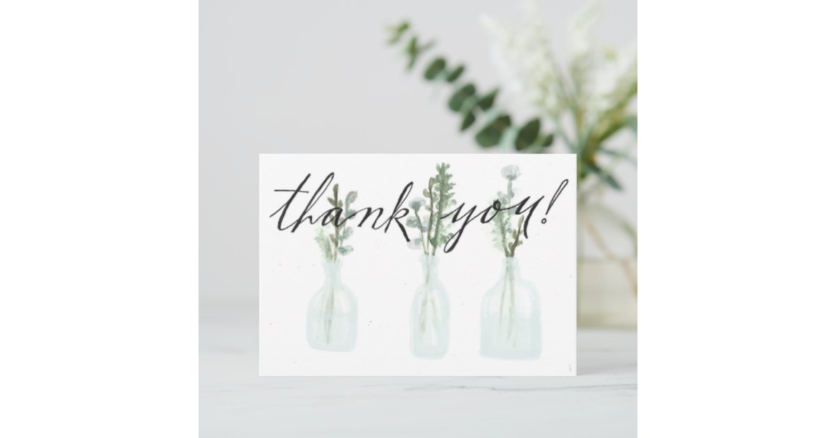 Farmhouse vases thank you card Zazzle