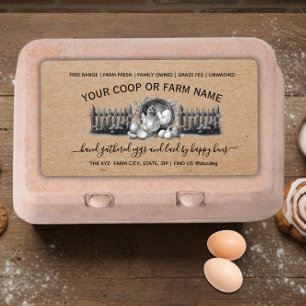 Farmhouse Vintage Egg Carton  Label