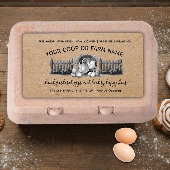 Farmhouse Vintage Egg Carton  Label (Creator Uploaded)