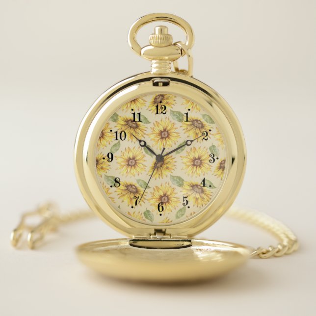 Farmhouse Vintage Floral Women’s Pocket Watch (Inside)