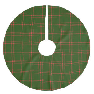 Farmhouse vintage forest green red plaid Christmas Brushed Polyester Tree Skirt