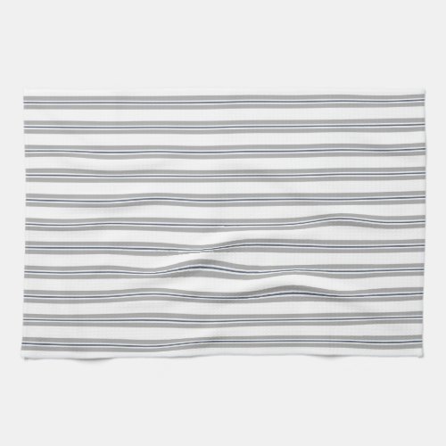 Farmhouse Vintage French Ticking Stripe Blue Grey Kitchen Towel