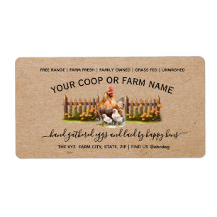 Farmhouse Vintage Watercolor Egg Carton  Label
