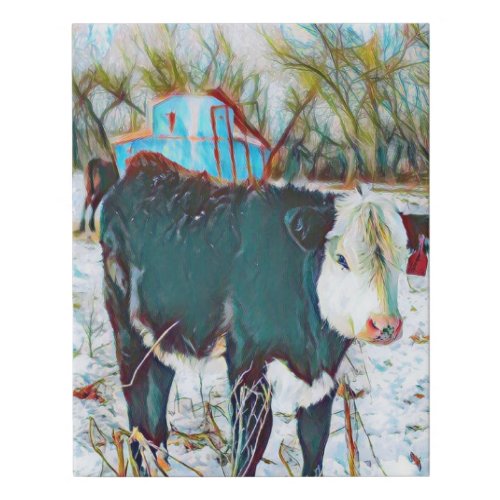 Farmhouse wall decor cow print on canvas