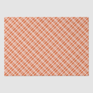 Farmhouse Warm Orange Tartan Plaid Tissue Paper