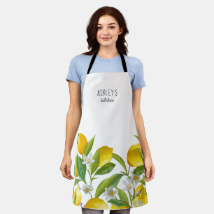 Farmhouse Watercolor yellowlemon personalized Apron