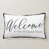 Farmhouse Welcome Custom Name Lumbar Pillow