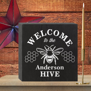 Farmhouse Welcome to Hive Family Wooden Box Sign