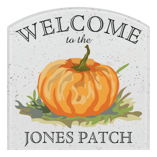 Farmhouse Welcome to Our Pumpkin Patch Signature Door Sign (Contour Front)