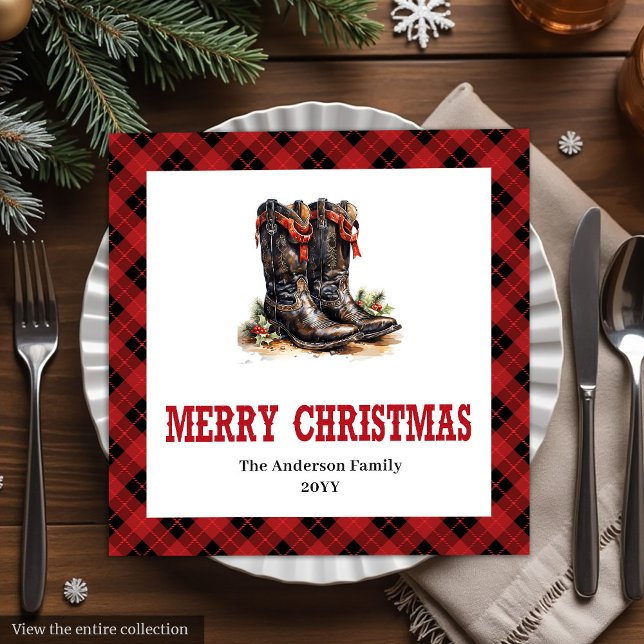 Farmhouse Western Red Black Holiday Napkins (Farmhouse Western Red Black Holiday Napkins)