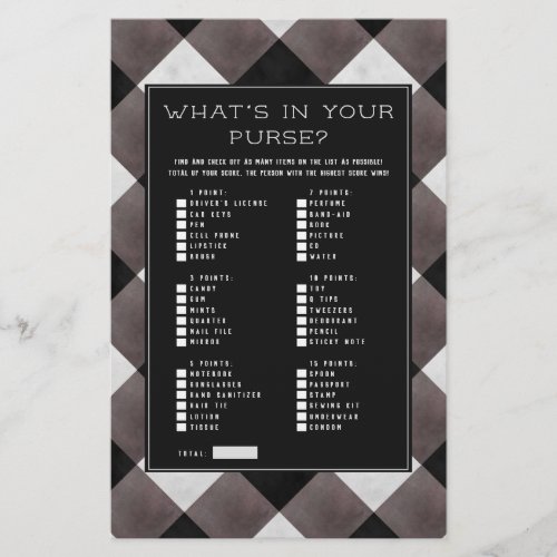 Farmhouse Whats in Your Purse Bridal Shower Game