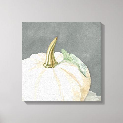 Farmhouse white fall pumpkin canvas print