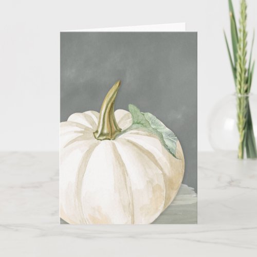 Farmhouse white fall pumpkin card