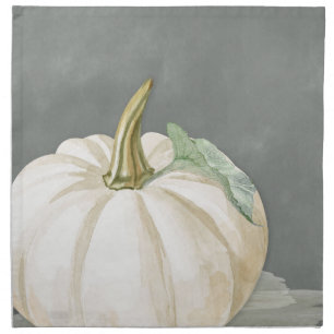 Farmhouse white fall pumpkin cloth napkin