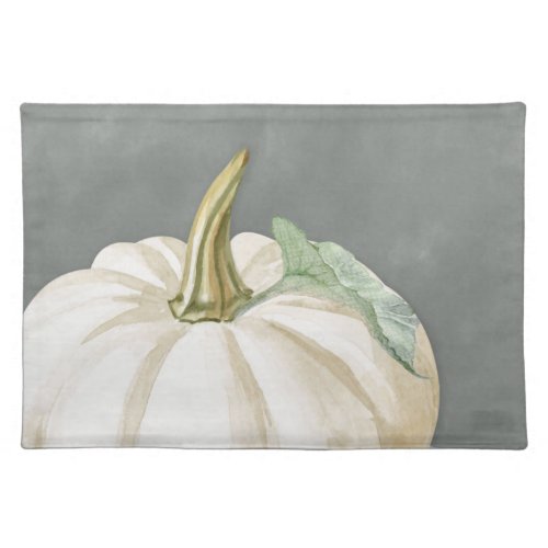Farmhouse white fall pumpkin cloth placemat