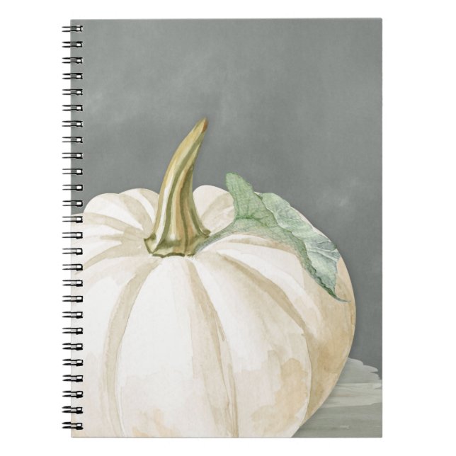 Farmhouse white fall pumpkin notebook (Front)
