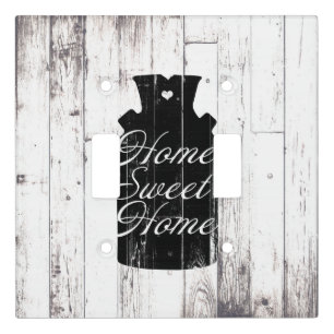 Farmhouse White Wood Rustic Milk Jug Home Sweet Light Switch Cover