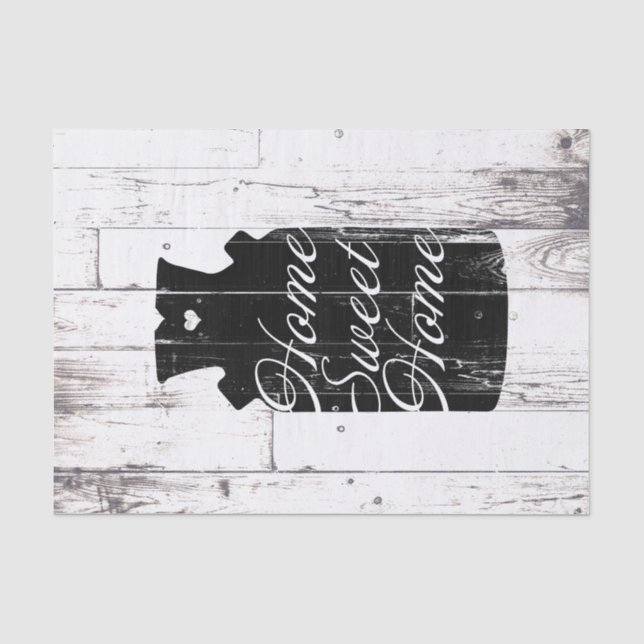 Farmhouse White Wood Rustic Milk Jug Home Sweet Tissue Paper (Front)