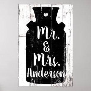 Farmhouse White Wood Rustic Milk Jug Home Wall Art