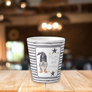 Farmhouse Winter Watercolor Gnome for Christmas Latte Mug