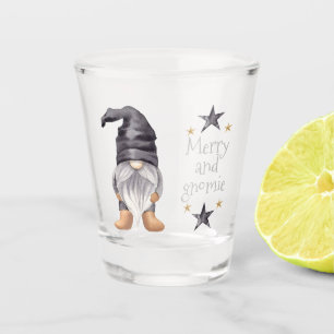 Farmhouse Winter Watercolor Gnome for Christmas Shot Glass